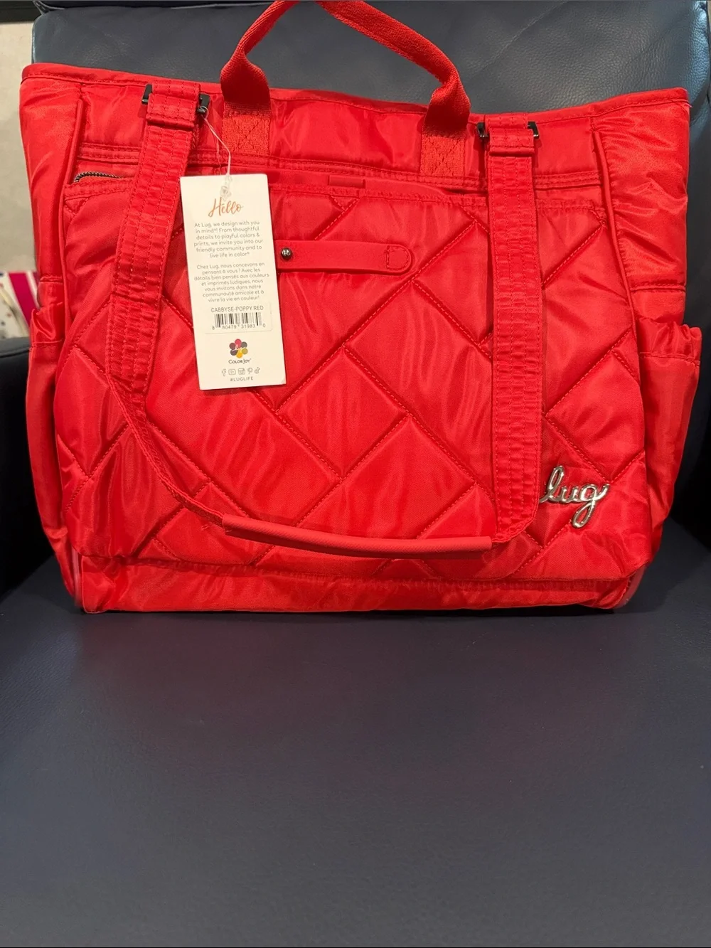 lug Cabby Tote Poppy Red NWT